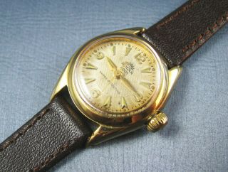 Vintage Rolex Tudor Solar Aqua Gold Tone Ladies Watch 7935 Cal.  1173 1950 6
