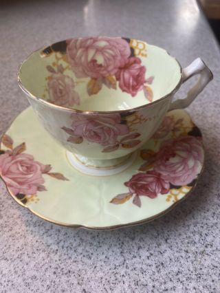 Vintage Aynsley Rose Pattern B5144 Cup Saucer Duo