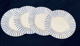 4 - Good Housekeeping 8 - 1/2” Blue & White Salad Plates