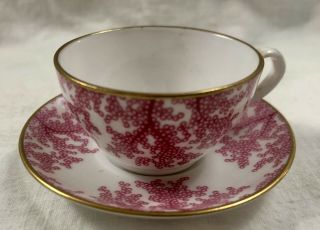 Vintage Spode Copeland Mini / Miniature Pink Coral Tea Cup & Saucer Set