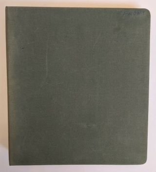 Vintage 1950s Canvas Cloth Linen Covered 3 - Ring Binder 1 " Green Notebook
