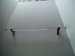 Vintage Clear Glass Towl Bar Rod With Brackets