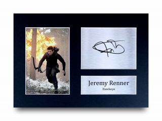 Jeremy Renner Signed A4 Framed Printed Autograph Spiderman Avengers Hawkeye Gift