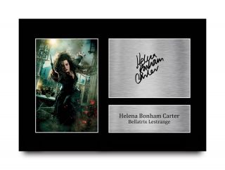 Helena Bonham Carter Harry Potter Bellatrix Lestrange Signed A4 Print Movie Fan