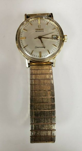 Vintage Omega Seamaster 14k Gold Filled Automatic Mens Wrist Watch