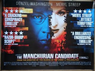 The Manchurian Candidate 2004 Quad Poster Denzel Washington Meryl Streep
