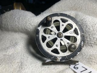 Vintage Pflueger Sal Trout No 1554 Fly Fishing Reel - Good Clicker,  With Line