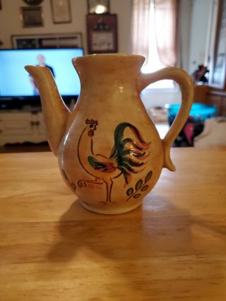 Vintage Pennsbury Pottery Rooster Teapot Or Mini Coffee Pot With Out Lid