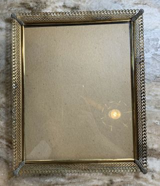 Vintage Filigree Brass Gold Metal 8 X 10 Picture Photo Frame Gorgeous