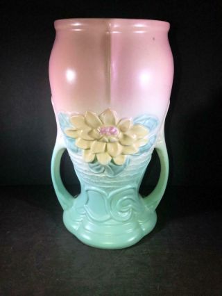 K) Rare Vintage 1940 Mcm Hull Art Pottery Water Lily Vase L9 8 1/2 "