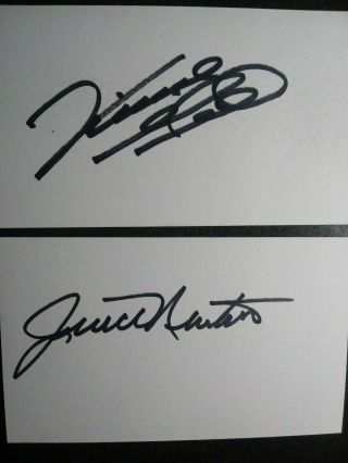 Vince Gill & Juice Newton 2 Hand Signed Autograph 3x5 Index Card - Country Music