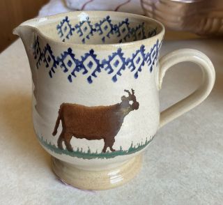 Nicholas Mosse Spongeware Pottery 3 - 1/2 Inch Mug/cup Cow Made In Ireland