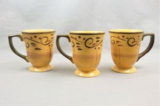 Footed Coffee Cup/mug Set Of 3 Home Trends Italian Villa Hand Painted Tuscan