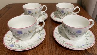 Johnson Brothers England Summer Chintz Coffee Tea Cup Saucer Set Of 4