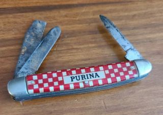 Vintage Kutmaster Purina 3 - Blade Stockman Pocket Knife