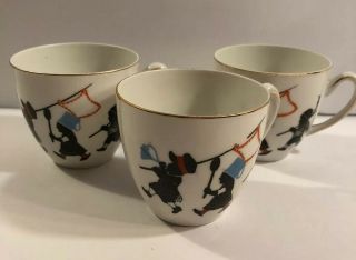 Vintage Ct Altwasser Silesia Child Band Cups (3) Germany Rare