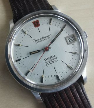 Vintage Mens Omega Electronic F300hz Constellation Chronometer.  35ø Full