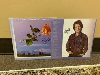 Country Joe Mcdonald Signed Love Is A Fire Lp W/ Signed Sleeve Ex W/