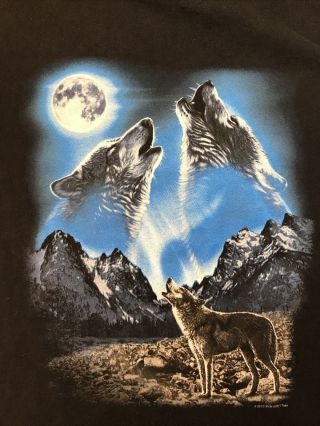 Vintage Wolf Wolves Graphic Print T Shirt Men’s Sz Xxl Uncle Jerry’s Tees Black