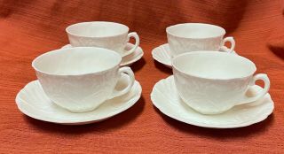 Coalport Countryware White Bone China Cup & Saucer 2 1/4 " (set Of 4)