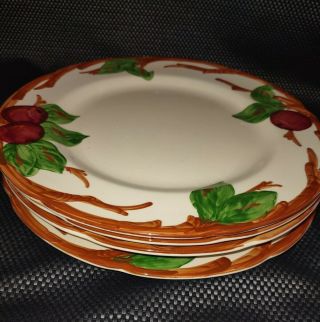 Vintage Franciscan Ware Apple Pattern (4) Large Dinner Plates 10 3/4 " No Chips