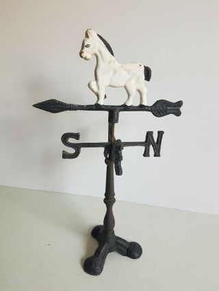 Cast Iron Table Top Weather Vane With Horse Vintage