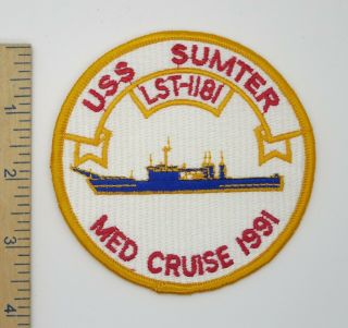 Us Navy Ship Uss Sumter Lst - 1181 Patch 1991 Med Cruise Vintage