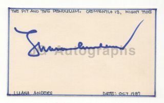 Luana Anders - Film And Television Actress - Signed 3x5 Inch Card
