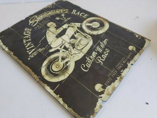 40x50cm Vintage Retro Panelled Motorcycle Wooden Wall Hanging Sign E34T 2