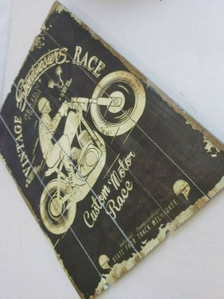40x50cm Vintage Retro Panelled Motorcycle Wooden Wall Hanging Sign E34T 3