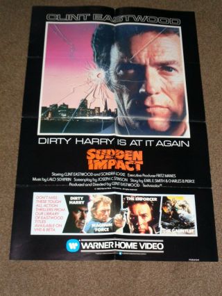 " Sudden Impact " 1983 Vhs Film Poster (clint Eastwood)