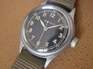 Vintage Bulova Type A 11.  U.  S.  Military Issue Wrist Watch.  Cal.  10akcsh