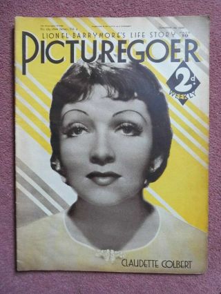 Picturegoer (1934) Uk Mag Claudette Colbert,  Jeanette Macdonald,  Marlene Dietrich