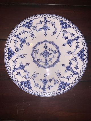 Vintage 1950/60s Ridgway Lawley England Blue Danish Blue & White Salad 8 " Plate