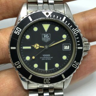 Vintage Tag Heuer 1000 Professional 200 Meters 980.  013n Divers Quartz Watch 37mm