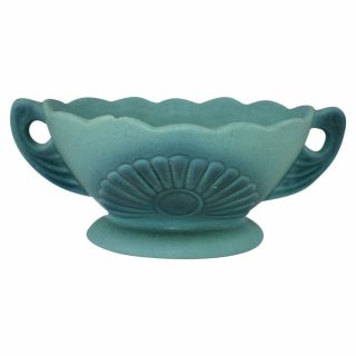 Vintage Van Briggle Pottery 1920s Blue Handled Ceramic Bowl
