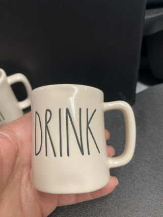 Rae Dunn Espresso Mugs Sip,  Drink,  Slurp,  Gulp 4 Oz.  mini small mug SET OF 4 3