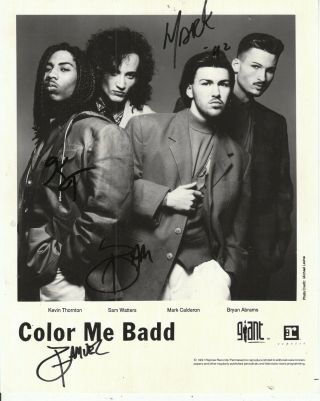 Color Mr Badd Signed By All 4 Members Band Photo