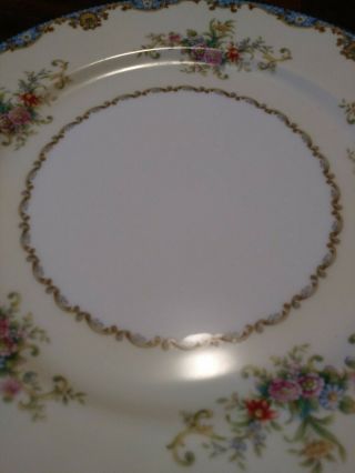 Set of 3 Meito China Hudson Dinner Plates Japan Vtg Gold Floral Asian 9 7/8 