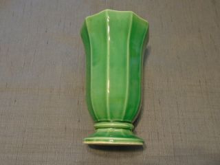 Vintage Signed Mccoy Usa Pottery Vase 7 1/2 " Tall Green