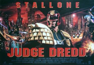 Judge Dredd Sylvester Stallone 1995 Mini Quad Cinema Movie Film Poster