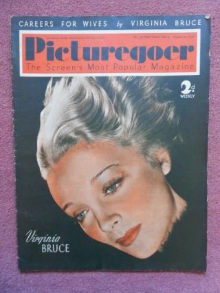 Picturegoer (1939) Uk Mag Virginia Bruce,  Ilona Massey,  Paulette Goddard