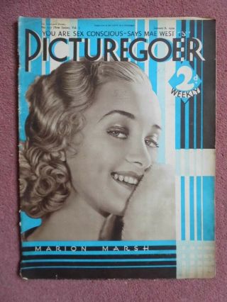 Picturegoer (1934) Uk Mag Marian Marsh,  Joan Crawford,  Mae West,  Clara Bow,  Etc
