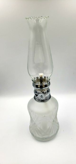 Vintage Lamplighter Farms Oil Hurricane Lamp With Chimney