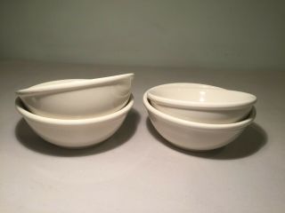 Vintage Buffalo China Restaurant Ware White Chili - Soup - Cereal Bowls - Set Of 4