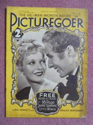 Picturegoer (1934) Uk Mag Joan Bennett,  Clark Gable,  Eddie Cantor,  David Manners