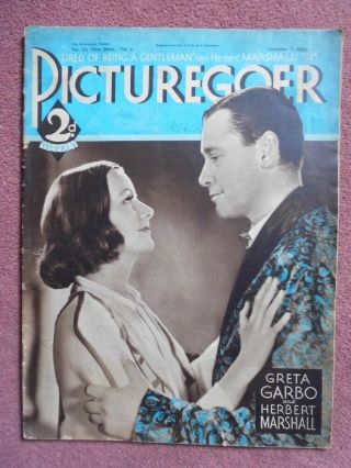 Picturegoer (1934) Uk Mag Greta Garbo,  Robert Donat,  Hammer Films,  Etc