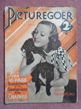 Picturegoer (1934) Uk Mag Joan Crawford,  Greta Garbo,  George Brent,  Etc
