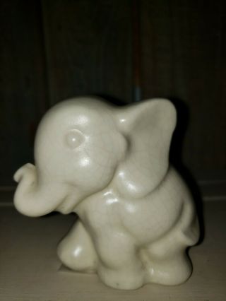Vintage Shawnee Pottery Miniature Elephant 2 3/4 " Circa1937 - 1940s Matt White