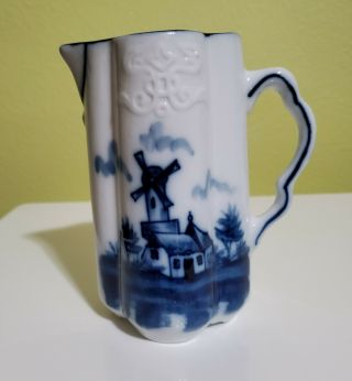 Delft Flow Blue Creamer Vintage Porcelain Fine China Holland Design
